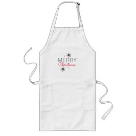 クリスマススノーフレーク黒赤 ロングエプロン