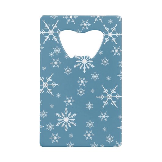 クリスマススノーフレーク・オンブルー クレジットカード栓抜き (正面)