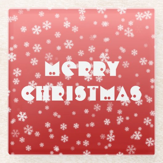 クリスマススノーフレーク ガラスコースター (正面)