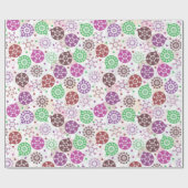 クリスマススノーフレーク&クリスマスボールパターン ラッピングペーパー (フラット)