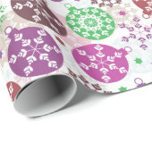 クリスマススノーフレーク&クリスマスボールパターン ラッピングペーパー (ロールコーナー)