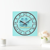 クリスマススノーフレーク スクエア壁時計 (ホーム)