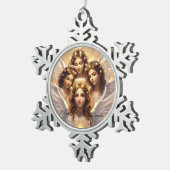 クリスマススノーフレーク スノーフレークピューターオーナメント (右)