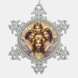 クリスマススノーフレーク スノーフレークピューターオーナメント