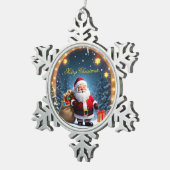 クリスマススノーフレーク スノーフレークピューターオーナメント (右)