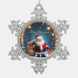 クリスマススノーフレーク スノーフレークピューターオーナメント