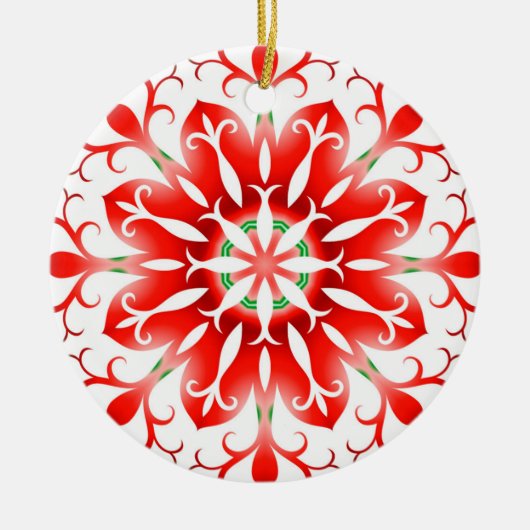 クリスマススノーフレーク セラミックオーナメント (正面)