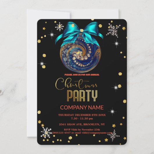 クリスマススノーフレーク・ダイヤモンド会社 招待状 (正面)