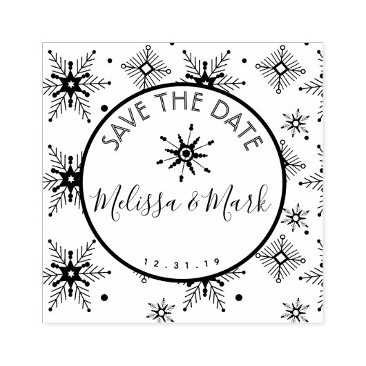 クリスマススノーフレーク・パターン保存日 ラバースタンプ (インプリント)