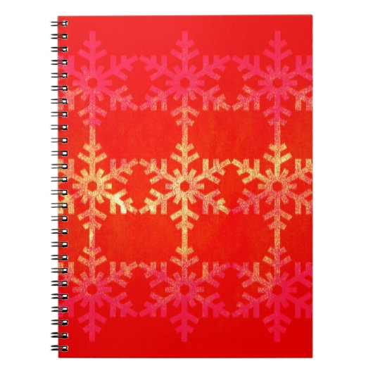 クリスマススノーフレーク・パターン ノートブック (正面)