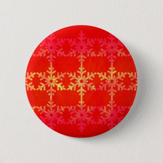 クリスマススノーフレーク・パターン 缶バッジ (正面)