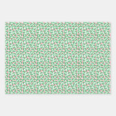 クリスマススノーフレーク、ホリーベリーとボウ ラッピングペーパーシート (正面3)