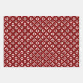 クリスマススノーフレーク、ホリーベリーとボウ ラッピングペーパーシート (正面)