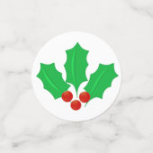 クリスマススノーフレーク&ホリーベリーテーブル紙吹雪 コンフェッティ (スモール正面)