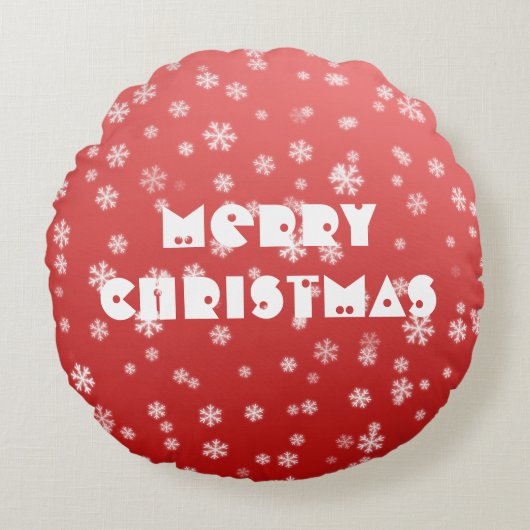 クリスマススノーフレーク ラウンドクッション (正面)