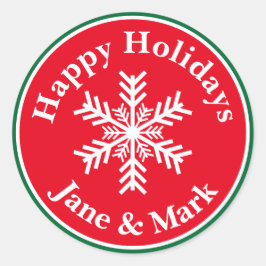 クリスマススノーフレーク ラウンドシール