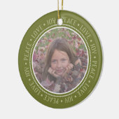 クリスマススノーフレーク:両面写真 セラミックオーナメント (左)