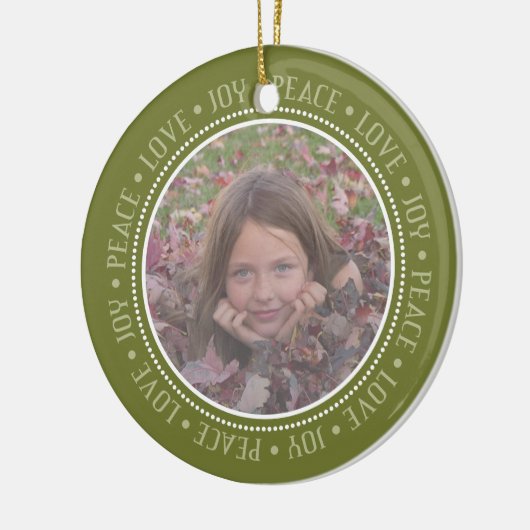 クリスマススノーフレーク:両面写真 セラミックオーナメント (左)