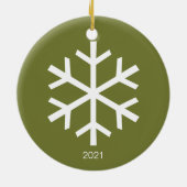 クリスマススノーフレーク:両面写真 セラミックオーナメント (裏面)