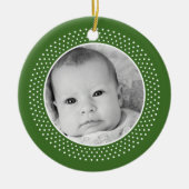 クリスマススノーフレーク:両面写真 セラミックオーナメント (正面)