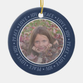 クリスマススノーフレーク:両面写真 セラミックオーナメント (正面)