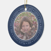 クリスマススノーフレーク：両面写真 セラミックオーナメント (左)