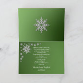 クリスマススノーフレーク – 写真の挿入 – 緑 シーズンカード (内部)