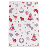 クリスマススノーフレーク、天使、木のパターンM ミディアムペーパーバッグ (裏面)