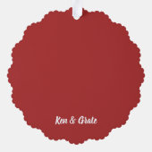 クリスマススノーフレーク、紙オーナメント オーナメントカード (裏面)