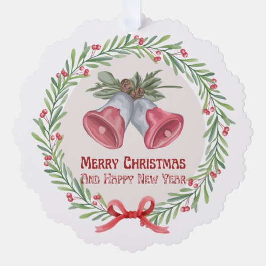 クリスマススノーフレーク、紙オーナメント オーナメントカード (正面)