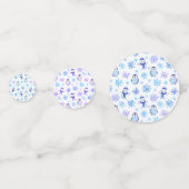 クリスマススノーフレーク、雪だるまとペンギン コンフェッティ (正面)