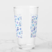 クリスマススノーフレーク、雪だるまとペンギン タンブラーグラス (左)