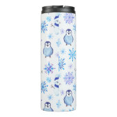 クリスマススノーフレーク、雪だるまとペンギン タンブラー (裏面)