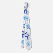 クリスマススノーフレーク、雪だるまとペンギン ネクタイ (裏面)