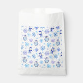 クリスマススノーフレーク、雪だるまとペンギン フェイバーバッグ (正面)