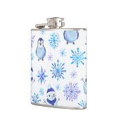 クリスマススノーフレーク、雪だるまとペンギン フラスク (左)