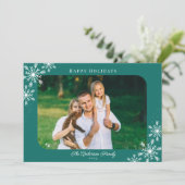 クリスマススノーフレークHappy Holidays写真 シーズンカード (スタンド正面)