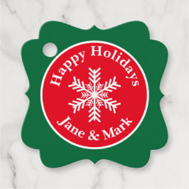 クリスマススノーフレークlハッピーホリデー フェイバータグ