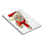 クリスマススノーベンガル猫Tシャツベビーブランケット ノートブック (右側)