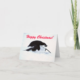 クリスマススノーペンギングリーティングスカード シーズンカード