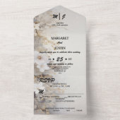 クリスマススノーホワイトフラワーヴィンテージウェディング オールインワン招待状 (内側)