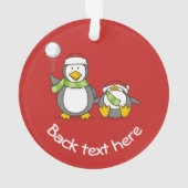 クリスマススノーボールペンギン オーナメント (裏面)