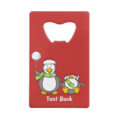クリスマススノーボールペンギン クレジットカード栓抜き (裏面)