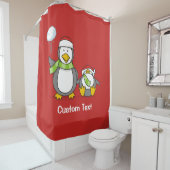 クリスマススノーボールペンギン シャワーカーテン (インサイチュ)