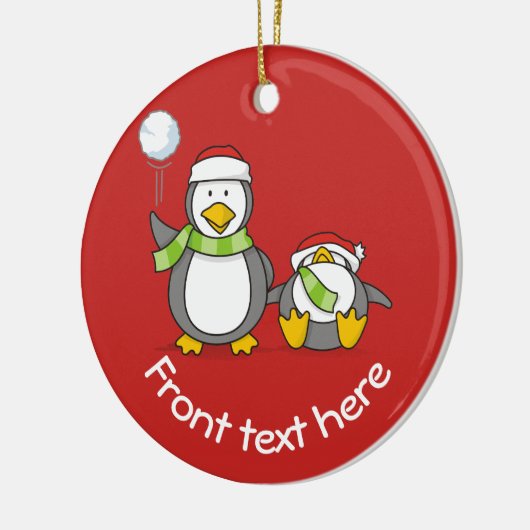 クリスマススノーボールペンギン セラミックオーナメント (左)