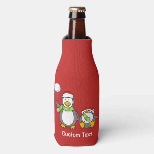 クリスマススノーボールペンギン ボトルクーラー (ボトル正面)