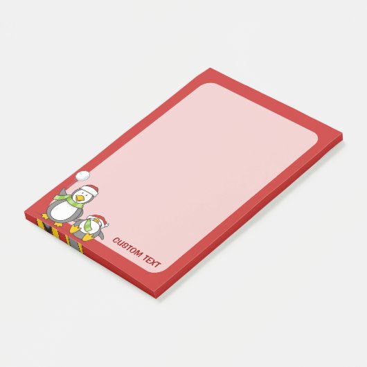 クリスマススノーボールペンギン ポストイット (アングル)