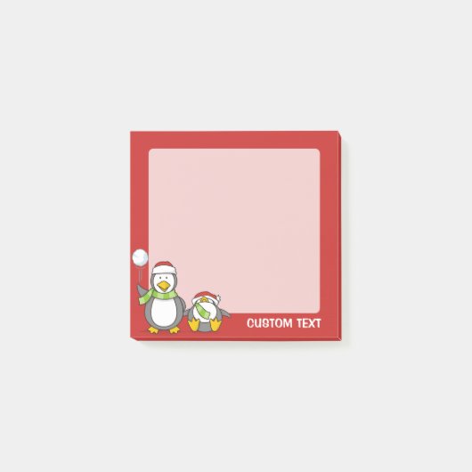 クリスマススノーボールペンギン ポストイット (正面)