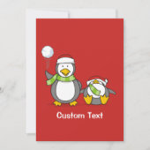 クリスマススノーボールペンギン 招待状 (正面)