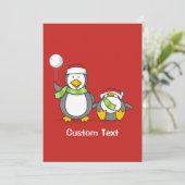 クリスマススノーボールペンギン 招待状 (スタンド正面)